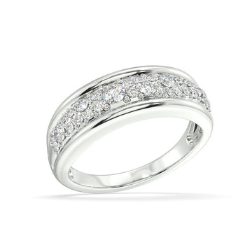 0.5 Ctw Lab Grown Ridge Border Ring Ring